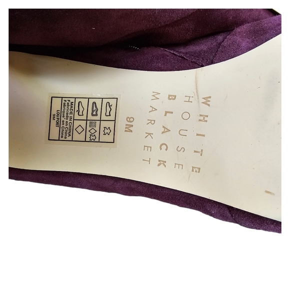 White House Black Market Suede Lou Ankle Booties Heeled Slouch Burgundy Size 9 - Picture 12 of 13